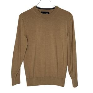 Mizzen Main M Preston Crewneck Sweater Sand Heather Merino Wool *slim fit